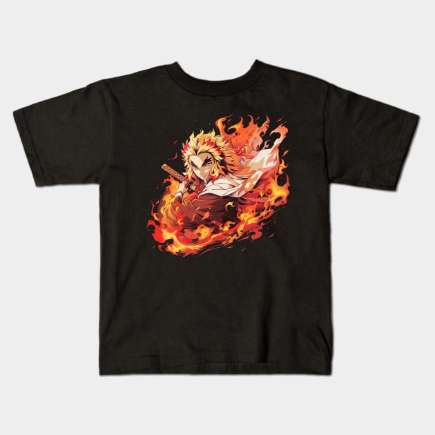 rengoku Kids T-Shirt by sample the dragon